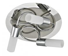 WOFI Deckenleuchte, 3-flammig, Serie Montana, 3 x LED, 5 W, 10,3-10,3 V, Höhe 15,5 cm, Durchmesser 28 cm, nickel matt/chrom 9222.03.54.0000