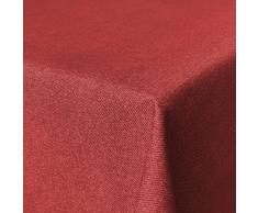 Beschichtete Baumwolle Tischdecke, schmutz- und wasserabweisend, abwaschbar, rot, 160 x 140cm (Größe und Farbe wählbar)
