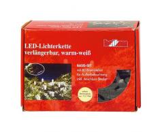 HELLUM 555035 80-teilige Lichterkette LED SYSTEM PROFI Basis-Set, warmweiÃ, modern, langlebig, energiesparend, dekorativ, bis zu 800 Lichter erweiterbar, 5,6m grünes Kabel, inkl. 1,5m Anschlusskabel mit Stecker