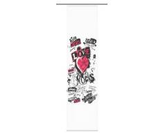 Home Fashion 87311-707 Schiebevorhang Edinburgh Dekostoff, 245 x 60 cm, rot