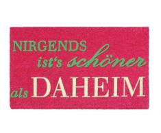 Shoe Max YH 101533 Classic Flock Fussmatte Daheim/Hochwertige Kokosfaser mit Rutschfester PVC Unterseite, 74 x 44 cm, hot rosa/bandiera/Sand