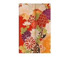 TJ Global Japanische Noren Türvorhang, Wandteppich, für Zuhause oder Restaurant, 80 x 150 cm 33.5” x 59” Blumen