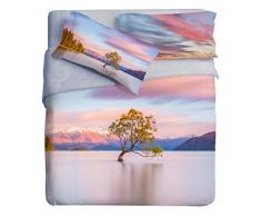 Ipersan Orizzonti Bettwäsche mit Fotodruck Fine Art Baumwolle, Mehrfarbig