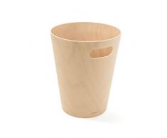 Umbra Woodrow Abfalleimer – Zweifarbiger Holz Papierkorb für Büro, Badezimmer, Wohnzimmer und Mehr, 7,5l Fassungsvermögen, Natur,
