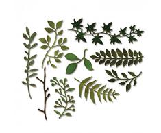 Sizzix Garten Zweige von Tim Holtz Thinlits Stanzen, 9 in Packung, Stahl, Mehrfarbig, 19.100000000000001 x 14.4 x 0.4 cm