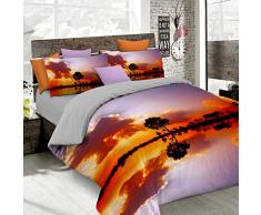 Italian Bed Linen Bettwäsche mit Digitaldruck A Abdeckung insgesamt auf Sack und über Kissenbezüge 2 Sitzer 100% Baumwolle 250x200x1 cm Multicolor 6