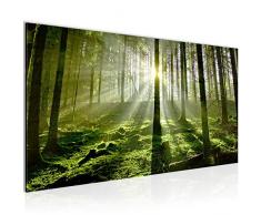 Bilder Wald Landschaft Wandbild Vlies - Leinwand Bild XXL Format Wandbilder Wohnzimmer Wohnung Deko Kunstdrucke Grün 1 Teilig - MADE IN GERMANY - Fertig zum Aufhängen 602912a