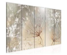 Bilder Blumen Pusteblume Wandbild 200 x 80 cm Vlies - Leinwand Bild XXL Format Wandbilder Wohnzimmer Wohnung Deko Kunstdrucke Gelb 5 Teilig - MADE IN GERMANY - Fertig zum Aufhängen 205555a