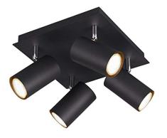 Trio Leuchten Deckenleuchte Marley 802430432, Metall Schwarz matt, Rondel 4-flammig, exkl. 1 x GU10