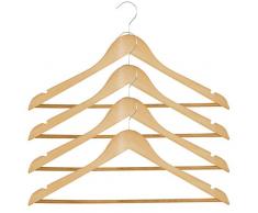 MSV 302 4 Stück Kleiderbügel Holz Natur 44,5 x 1,3 x 23 cm