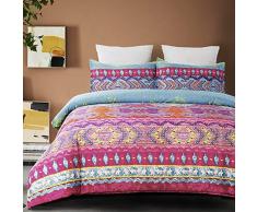 Vaulia Bettwäsche-Set aus weicher Mikrofaser, Bohemia Exotische Muster King 10203