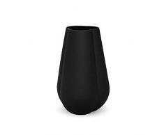 Cooee Design Clover 25cm Black Vase, Keramik, Schwarz, 17 cm