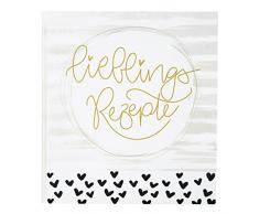 Goldbuch Rezeptbuch, Lieblingsrezepte, 21 x 22,5 cm, 25 Bedruckte BlÃ¤tter, Kunstdruck mit GoldprÃ¤gung, WeiÃ/Gold, 69 042