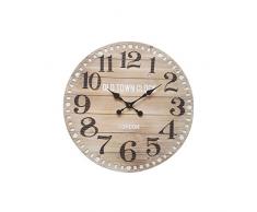 Rebecca Mobili Wanduhr groß Industrial Design, Wohnzimmeruhr für die Wand, Holz MDF Metall, rund, analog, Londen, Deko – Maße: Diameter 70 cm x B 5 cm - Art. RE6007