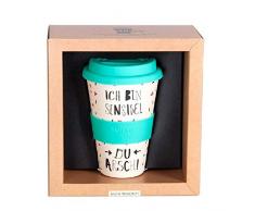 Grafik Werkstatt Deckel | Kaffee-Becher | Coffee 400 ml | -to-go | Ich Bin sensibel, beige, 9 x 9.5 x 14 cm