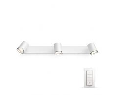 Philips Hue Adore LED 3-er Spot, inkl. Dimmschalter, dimmbar, alle Weißschattierungen, steuerbar via App, kompatibel mit Amazon Alexa (Echo, Echo Dot), weiß