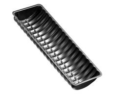 Zenker Rehrückenform 30 cm, Ciabattaform mit Antihaftbeschichtung, hochwertige Backform für Stollen, schwarze Stollenform, Menge: 1 Stück