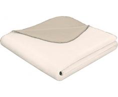 biederlack Überwurf, Baumwoll-Mischgewebe, Ecru & Feder, 150 x 200 cm