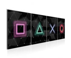 Bilder Spielkonsole Gamer Wandbild 160 x 50 cm Vlies - Leinwand Bild XXL Format Wandbilder Wohnzimmer Wohnung Deko Kunstdrucke Bunt 4 Teilig - MADE IN GERMANY - Fertig zum Aufhängen 023846c