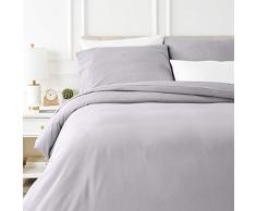 AmazonBasics - Bettwäsche-Set, Fein-Biber, 155 x 220 cm, Grau