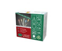 Konstsmide 6350-523 Micro LED Lichterkette / für Innen (IP20) / 10 bunte Dioden / 24V Innentrafo / transparentes Kabel