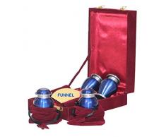 The Ascend Gedenkurnen-Set für Erinnerungsstücke, klein, Blau, 4 Stück, mit hübscher Geschenkbox, Mini-Urne und Gedenkurne für menschliche Asche, mit Samtbeutel und Samt-Geschenkbox