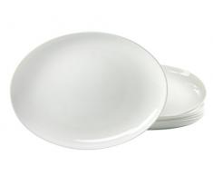 Luminarc, 15868, Serie ITALIAN PARTY, Barbecueteller oval 33cm 6 teilig, Glas, Weiß, 6 tlg