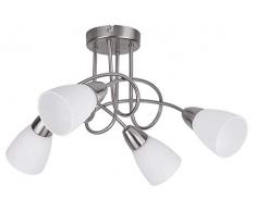 RABALUX Deckenleuchte, Glas, E14, Silber, 4-flammig