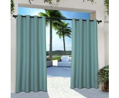 Exclusive Home Curtains In-Out Solid GT Vorhang, Polyester, blaugrün, 54x120