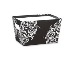 Zeller 17537 Aufbewahrungsbox mit Griffen, Pappe, schwarz floral, 25,5 x 33 x 19 cm