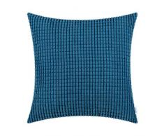 CaliTime Kissenbezüge Kissenhülle Kissenbezug Komfortable Supersoft Corduroy Corn Striped Both Sides Dekokissenbezug 66cm x 66cm Deep Sea Blue