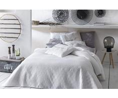 room99 Allzweckdecke Tagesdecke Steppdecke Bettüberwurf Kollektion Bueno Doppelseitig Gesteppt (Pure White, 220 x 240 cm)