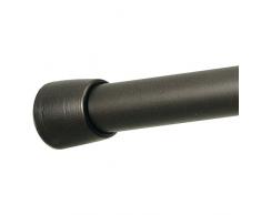 iDesign Duschvorhangstange (127-221 cm) lange Teleskopstange aus Metall, ausziehbare Duschvorhangstange ohne Bohren für Dusche und Badewanne, bronzefarben