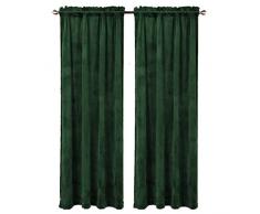 Comforhome Wohnzimmer Luxus Samt in Farbe Fenster Vorhang Rod Pocket Drapes (1 Paneel) Super Weich 52 inch by 84 inch（2 Panels） Pure Dark Green