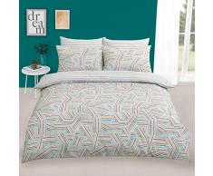 Dreamscene Mosaik-Bettwäsche-Set, Einzelbett, Polycotton, Polyester, 50% Baumwolle