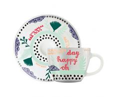 Ritzenhoff My Little Darling Espressotasse, Porzellan, Grün/Orange/Rot, 6.4 cm