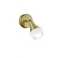 Trio Leuchten Wandspot 803100104 Trumpet, Metall Altmessing, Glas weiß exkl. 1 x E14