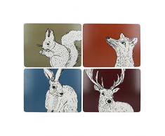 Creative Tops Into The Wild Premium Tischsets mit Korkrückseite und Tierdruck, 30 x 23 cm - Mehrfarbig (Set mit 4 Stück)