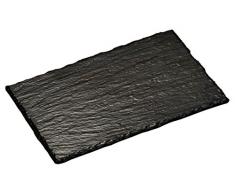 KESPER Buffet- & Servierplatte 41320, Melamin, Schiefer-Optik, Maße: 26,5 x 16,2 x 0,7 cm - Gastro-Norm 1/4