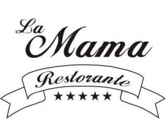 INDIGOS WG20029-90 Wandtattoo w029 La Mama Restaurante 96 x 57 cm, silber
