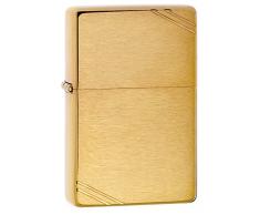 Zippo 60000808 Classic Vintage Feuerzeug, Messing, Brushed Brass w slashes