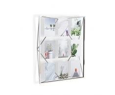 Umbra Prisma Gallery Bilderrahmen, Collagenbilderrahmen für bis zu 9 Fotos, Ideal auch für Bilder, Postkarten und Mehr, Metall, Chrom, Multi (9)