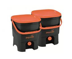 Bokashi 019750004 Komposter Organico & Aktivator, Schwarz/Orange, Schwarz/Orange, 2 x 16 l