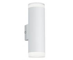 Reality Leuchten R28212131 Aracati A+, LED Außen-Wandleuchte, Metall, 2x4 Watt, Integriert, Weiß matt, 8 x 5.2 x 16.6 cm