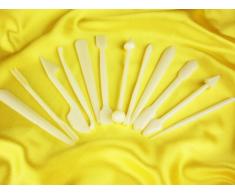 Teigschaber 11098Â Fines Paste Modeling Tools Set von 12, Kunststoff, weiÃ, 15Â x 5Â x 5Â cm