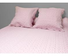 Soleil docre 376004 Tagesdecke Uni rosa 240x260 cm + 2 Kissenbezüge