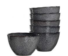 Leonardo Schale Matera 6-er Set, 15,3 cm, 6 Keramik Schalen, spülmaschinengeeignet, mit Glasur anthrazit, 018561