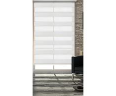 Gardinenbox Doppelrollo Duo Rollo Mini, 80x220 (BxH) cm, Weiß, Seitenzugrollo Kettenzugrollo Jalousie für einfache Wand- und Fenstermontage, incl. Pendelsicherung, 62300