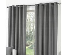 Fusion Sorbonne 100% Baumwolle Eyelet gefüttert Vorhänge, anthrazit, 46x54 (117 x 137 cm)