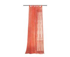 Home Fashion 48338-877 Schlaufenschal Blätterranke, Voile Bedruckt, 245 x 140 cm, apricot